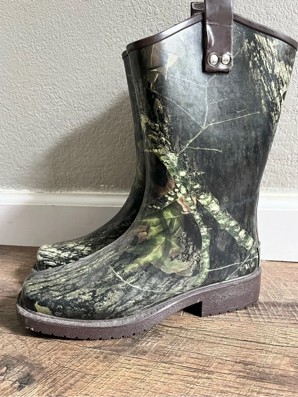 dbl barrel 58116-m boys trenton square toe rain boots mossy oak size 3/4